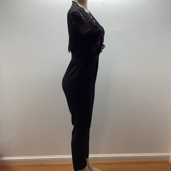 Goodtime Size Large Elegant Black Lace Jumpsuit. Preloved - Picture 6 of 9